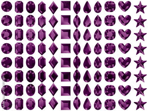 ラインストーン1、13紫