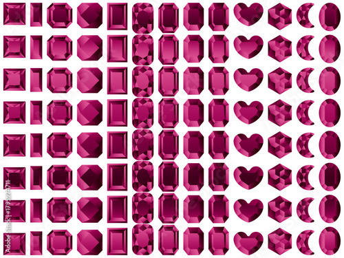 ラインストーン2、12マゼンタ