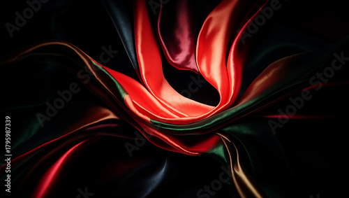 滑らかな赤い布　AI生成素材