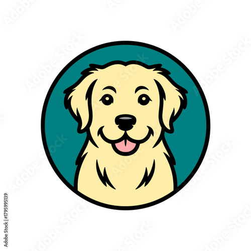 Golden Retriever Puppy Circular Logo