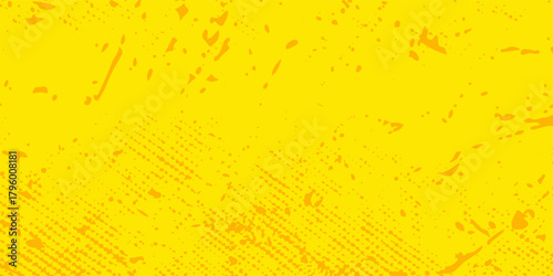 Grunge dots halftone yellow background with orange background with texture