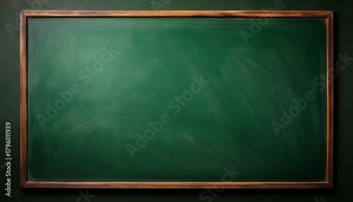 Green Blackboard Empty Chalkboard With Copy Space For Chalk Text