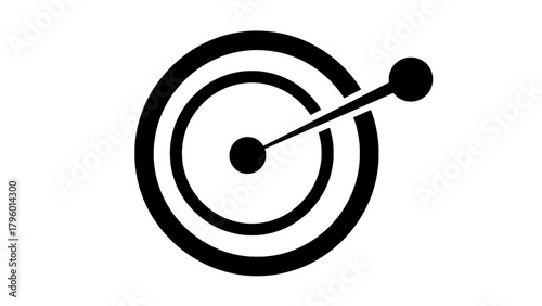 Vector illustration of abstract target symbol with a line and dot, on a transparent background
