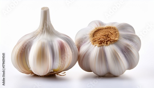 High Resolution Photograph Of Fresh Garlics Isolate On White Taken With A High Resolution 45Mp Camera