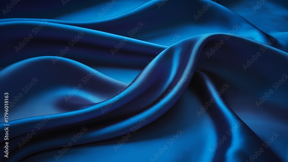 Fototapeta premium The Elegant Draping of Blue Fabric.