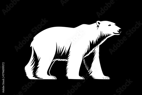 Silhouette Bear Profile Against Black Background