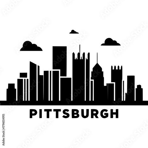 Pittsburgh Skyline Icon Vector