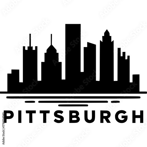 Pittsburgh Skyline Icon Vector