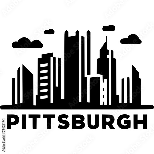 Pittsburgh Skyline Icon Vector