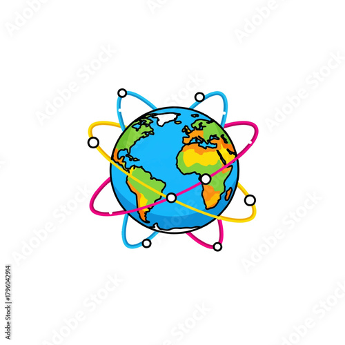 Global Connections And Networks Icon