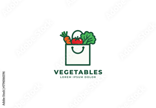 A bag with vegetables Logo design for your company branding