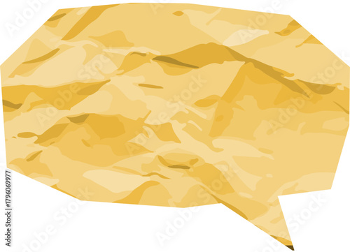Crumpled Paper Speech Bubble