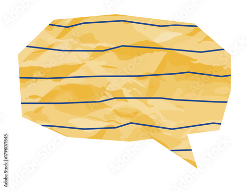 Crumpled Lined Paper Speech Bubble