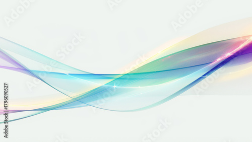 カラフルな光の曲線が交差する抽象的な背景