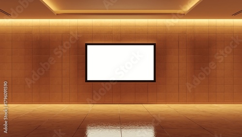 big horizontal poster on metro station