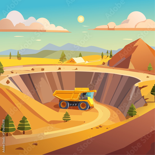 Open pit gold ore mine