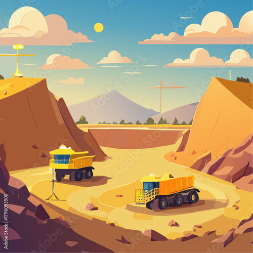 Open pit gold ore mine