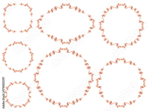 リボン蝶F、円、m8桃金