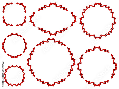 リボン蝶F、円、m10赤