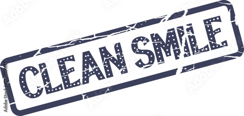 Grungy Clean Smile distressed stamp imprint for expressing happiness and pure joy