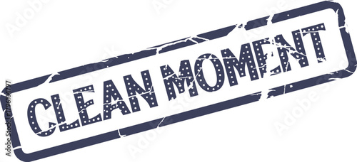 Authentic Clean Moment distressed rubber stamp effect with unique grunge texture overlay graphic