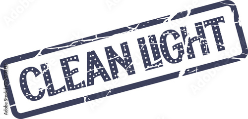 Distressed Clean Light Stamp with Textured Blue Ink Symbolizing Clarity and Enlightenment