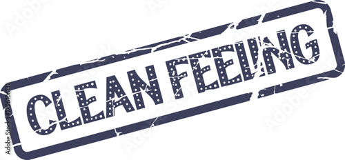 A powerful purple rectangle stamp displaying the important words Clean Feeling for your professional communication