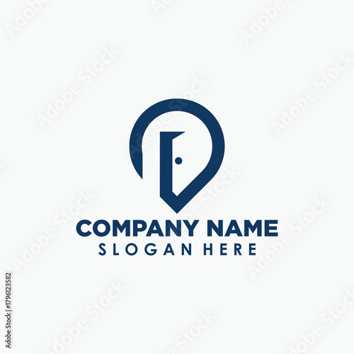 door point logo design template, interior brand company