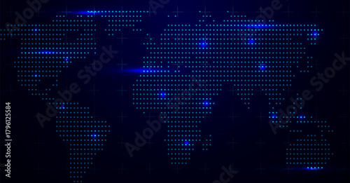 AI-Driven Global Network Earth Illustration with Lighted Connection Points