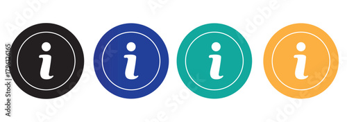 Info icons set. Information icon collection. Info button. Info symbol flat style - stock vector.