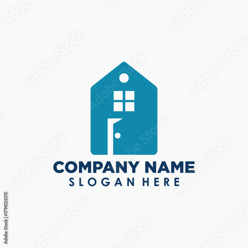 home ticket logo design template, building icon design