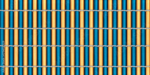 Wallpaper Mural Blue - beige bamboo mat texture ideal for interior decoration or immersive game scenes Torontodigital.ca