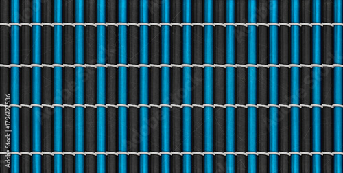 Wallpaper Mural Black - blue bamboo mat texture ideal for interior decoration or immersive game scenes Torontodigital.ca
