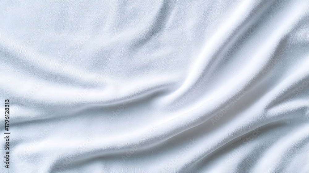 Fototapeta premium Soft White Fabric Texture with Natural Drape and Gentle Waves for Background or Textile Design Inspiration