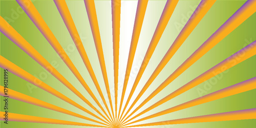 Abstract Lime Green / Chartreuse and Bright Orangecomic-style or pop art background Yellow-Orange with sun turquoise ray.