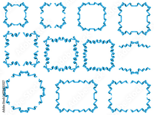 リボン蝶F、四角、m5水色