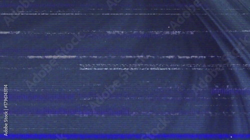 Glitch causing static, shifting scanlines and diagonal rays sweeping left, simulating signal error