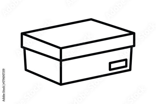 Cardboard box illustration. Packaging box for storage, delivery, shipping. Simple design.