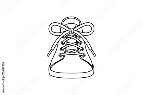 Lace up shoes illustration isolated on white background. Design is of a simple shoe.