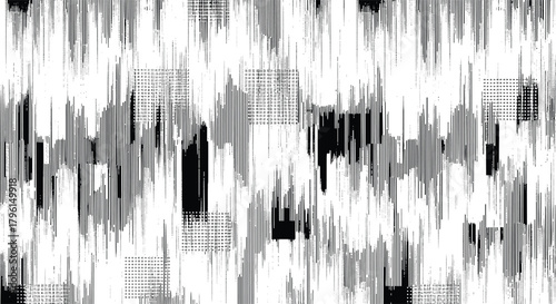 Pixelated distorted data. Glitch texture. Modern vector glitch background. Abstract distorted graphic.