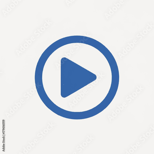Blue Play Button Icon Simple and Modern Design for Video and Multimedia Content