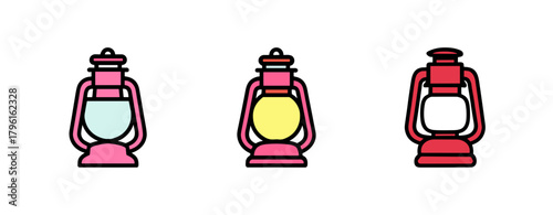 cute Lantern Icons Cozy Vintage Glow