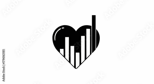 Heartbeat Graph Icon Symbolizing Health and Data Analysis.