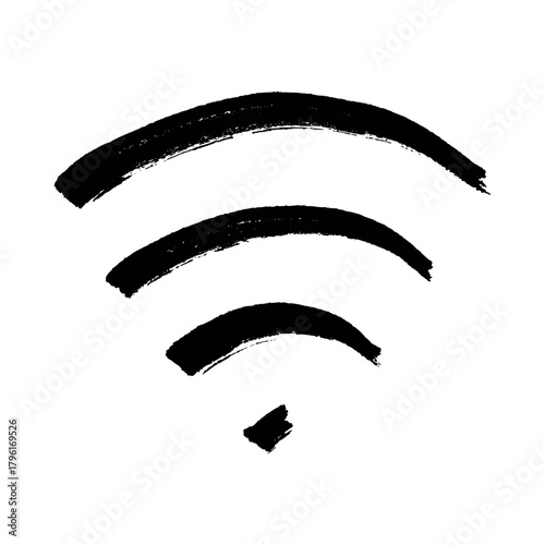 Hand drawn free wifi spot zone sign Public wi-fi area sign Wireless internet clipart in doodle style Single element for print, web, design, decor 3G, 4G, 5G, 6G, IoT