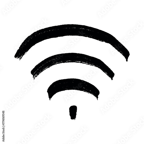 Hand drawn free wifi spot zone sign Public wi-fi area sign Wireless internet clipart in doodle style Single element for print, web, design, decor 3G, 4G, 5G, 6G, IoT