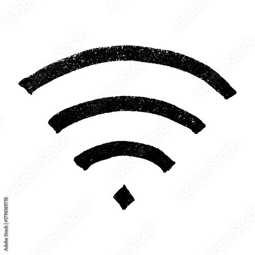 Hand drawn free wifi spot zone sign Public wi-fi area sign Wireless internet clipart in doodle style Single element for print, web, design, decor 3G, 4G, 5G, 6G, IoT
