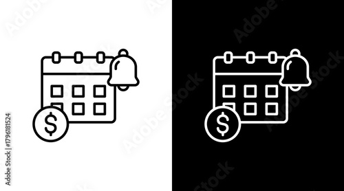 Financial Calendar  White Icon Set Design