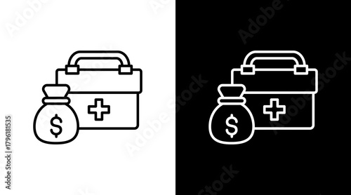 Emergency Fund  White Icon Set Design