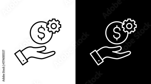 Cash Management  White Icon Set Design