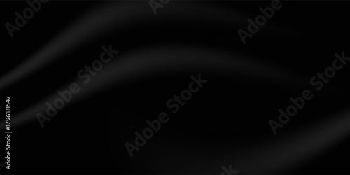 Black gray satin dark fabric texture luxurious shiny that is abstract silk cloth background with patterns soft waves blur beautiful.